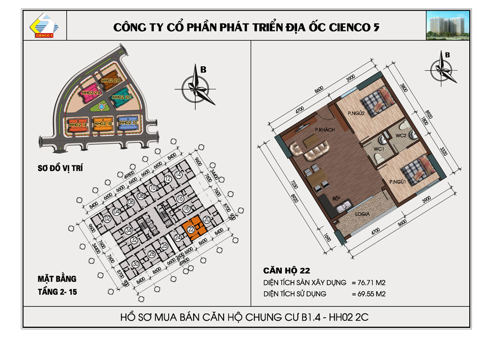 Bán Căn Hộ Thanh Hà 77m2 - Tòa HH02-2C Khu B1.4, Giá Tốt, View Đẹp - Ảnh 1